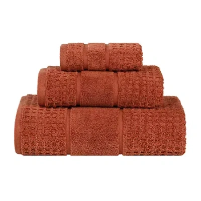 Superior Napa Collection | 100% Cotton 3-pc. Quick Dry Solid Bath Towel Set In Orange
