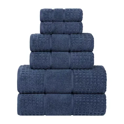 Superior Napa Collection | 100% Cotton 6-pc. Quick Dry Solid Bath Towel Set In Blue