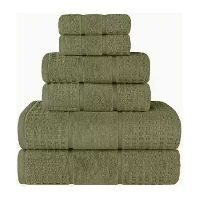 Superior Napa Collection | 100% Cotton 6-pc. Quick Dry Solid Bath Towel Set In Green