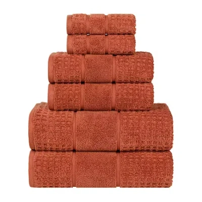 Superior Napa Collection | 100% Cotton 6-pc. Quick Dry Solid Bath Towel Set In Orange