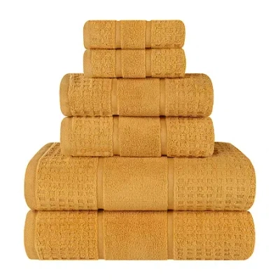 Superior Napa Collection | 100% Cotton 6-pc. Quick Dry Solid Bath Towel Set In Yellow