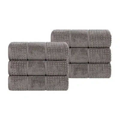 Superior Napa Collection | 100% Cotton 6-pc. Solid Hand Towel In Black