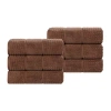 Superior Napa Collection | 100% Cotton 6-pc. Solid Hand Towel In Brown