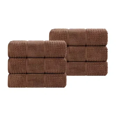 Superior Napa Collection | 100% Cotton 6-pc. Solid Hand Towel In Brown