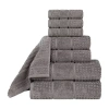 Superior Napa Collection | 100% Cotton 8-pc. Quick Dry Solid Bath Towel Set In Black