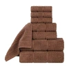 Superior Napa Collection | 100% Cotton 8-pc. Quick Dry Solid Bath Towel Set In Brown