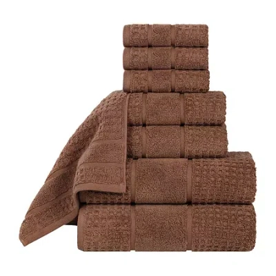 Superior Napa Collection | 100% Cotton 8-pc. Quick Dry Solid Bath Towel Set In Brown