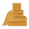 Superior Napa Collection | 100% Cotton 8-pc. Quick Dry Solid Bath Towel Set In Yellow
