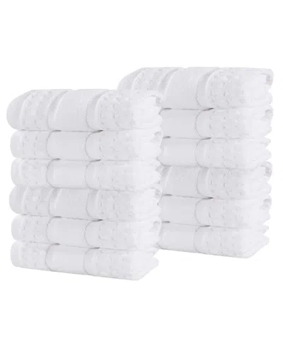Superior Napa Zero Twist Waffle Honeycomb Plush Soft Absorbent 12-piece Washcloth Set In White