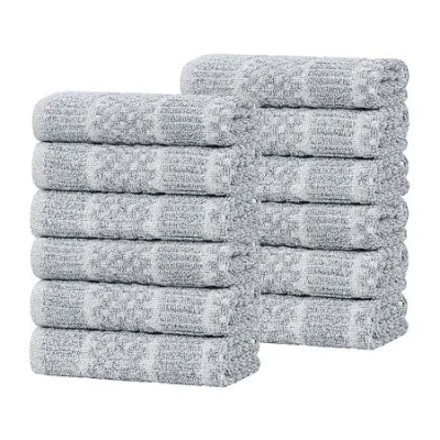 Superior Naples Collection | 80% Cotton 20% Viscose 12-pc. Quick Dry Washcloth In Blue