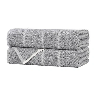 Superior Naples Collection | 80% Cotton 20% Viscose 2-pc. Quick Dry Bath Towel In Gray