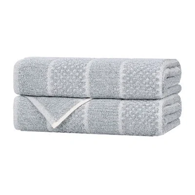 Superior Naples Collection | 80% Cotton 20% Viscose 2-pc. Quick Dry Bath Towel In Blue