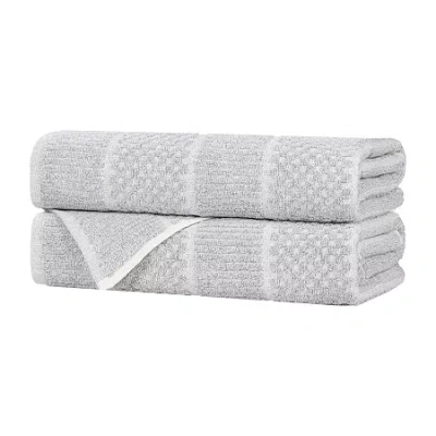 Superior Naples Collection | 80% Cotton 20% Viscose 2-pc. Quick Dry Bath Towel In Silver