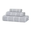 Superior Naples Collection | 80% Cotton 20% Viscose 3-pc. Quick Dry Solid Bath Towel Set In Blue