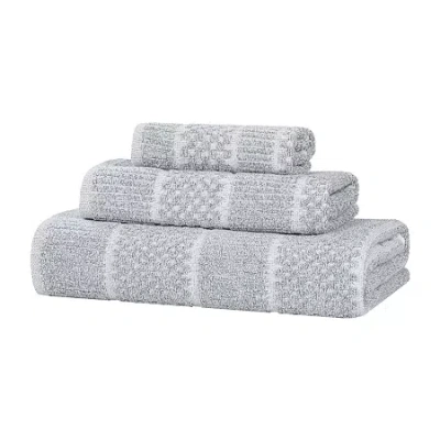Superior Naples Collection | 80% Cotton 20% Viscose 3-pc. Quick Dry Solid Bath Towel Set In Blue