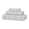 Superior Naples Collection | 80% Cotton 20% Viscose 3-pc. Quick Dry Solid Bath Towel Set In Silver