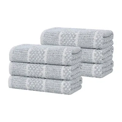 Superior Naples Collection | 80% Cotton 20% Viscose 6-pc. Solid Hand Towel In Blue