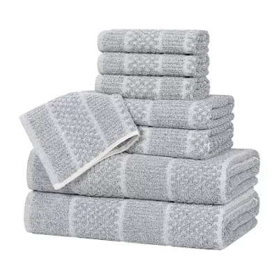 Superior Naples Collection | 80% Cotton 20% Viscose 8-pc. Quick Dry Solid Bath Towel Set In Blue