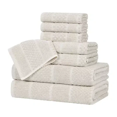 Superior Naples Collection | 80% Cotton 20% Viscose 8-pc. Quick Dry Solid Bath Towel Set In Sand