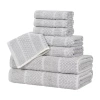 Superior Naples Collection | 80% Cotton 20% Viscose 8-pc. Quick Dry Solid Bath Towel Set In Silver