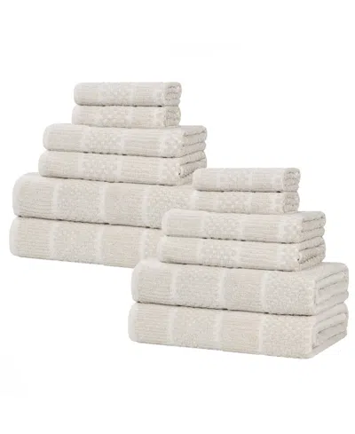 Superior Naples Cotton 12-piece Towel Set In Neutral