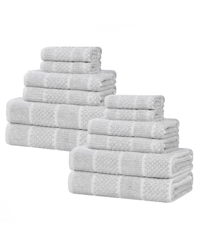 Superior Naples Cotton 12-piece Towel Set In Gray