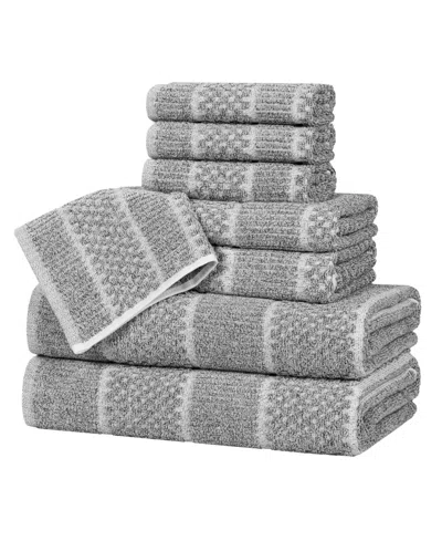 Superior Naples Cotton 8-piece Towel Set In Charcoal