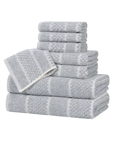 Superior Naples Cotton 8-piece Towel Set In Blue