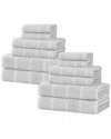 Superior Naples Medium Weight Checkered & Ribbed 12pc Towel Set