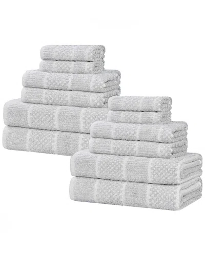 Superior Naples Medium Weight Checkered & Ribbed 12pc Towel Set