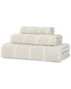 Superior Naples Medium Weight Checkered & Ribbed 3pc Towel Set