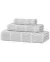 Superior Naples Medium Weight Checkered & Ribbed 3pc Towel Set