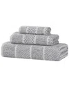Superior Naples Medium Weight Checkered & Ribbed 3pc Towel Set
