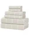 Superior Naples Medium Weight Checkered & Ribbed 6pc Towel Set