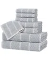 Superior Naples Medium Weight Checkered & Ribbed 8pc Towel Set
