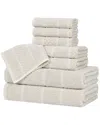 Superior Juno Medium Weight Checkered Border 8pc Towel Set
