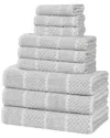 Superior Naples Medium Weight Checkered & Ribbed 9pc Towel Set
