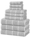 Superior Naples Medium Weight Checkered & Ribbed 9pc Towel Set