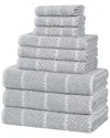Superior Naples Medium Weight Checkered & Ribbed 9pc Towel Set