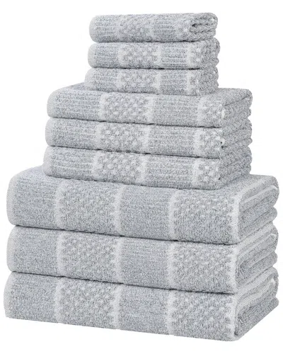 Superior Naples Medium Weight Checkered & Ribbed 9pc Towel Set
