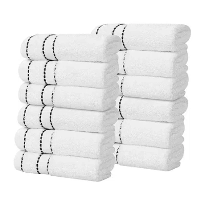 Superior Niles Collection | 100% Egyptian Cotton 12-pc. Quick Dry Washcloth In White