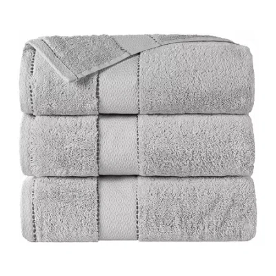 Superior Niles Collection | 100% Egyptian Cotton 3-pc. Quick Dry Bath Towel In Silver