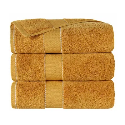 Superior Niles Collection | 100% Egyptian Cotton 3-pc. Quick Dry Bath Towel In Yellow