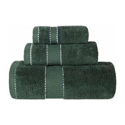 Superior Niles Collection | 100% Egyptian Cotton 3-pc. Quick Dry Solid Bath Towel Set In Green