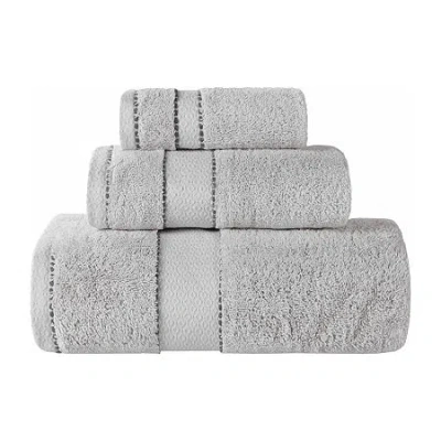 Superior Niles Collection | 100% Egyptian Cotton 3-pc. Quick Dry Solid Bath Towel Set In Silver