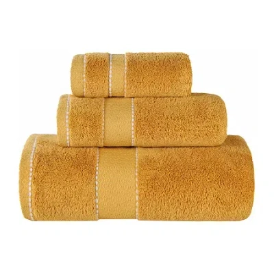 Superior Niles Collection | 100% Egyptian Cotton 3-pc. Quick Dry Solid Bath Towel Set In Yellow
