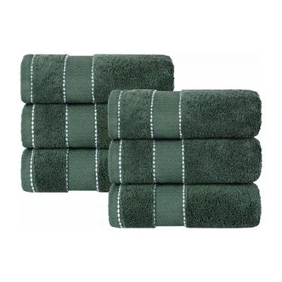 Superior Niles Collection | 100% Egyptian Cotton 6-pc. Solid Hand Towel In Green