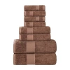 Superior Niles Collection | 100% Egyptian Cotton 8-pc. Quick Dry Geometric Bath Towel Set In Brown