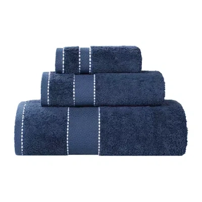Superior Niles Collection | Egyptian Giza Cotton 3-pc. Quick Dry Solid Bath Towel Set In Blue