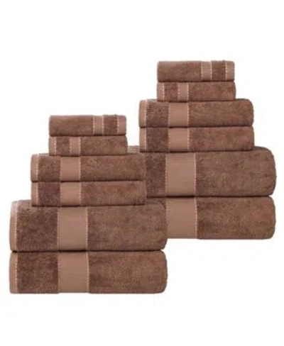 Superior Niles Egypt Produced Giza Cotton Dobby Ultra Plush Thick Soft Absorbent Towel Set In Green